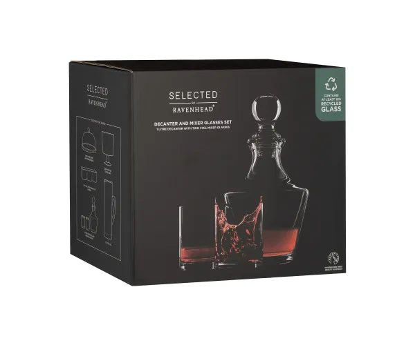 Selected 1Ltr Decanter & 2 37cl Mixer Set - KeansClaremorris