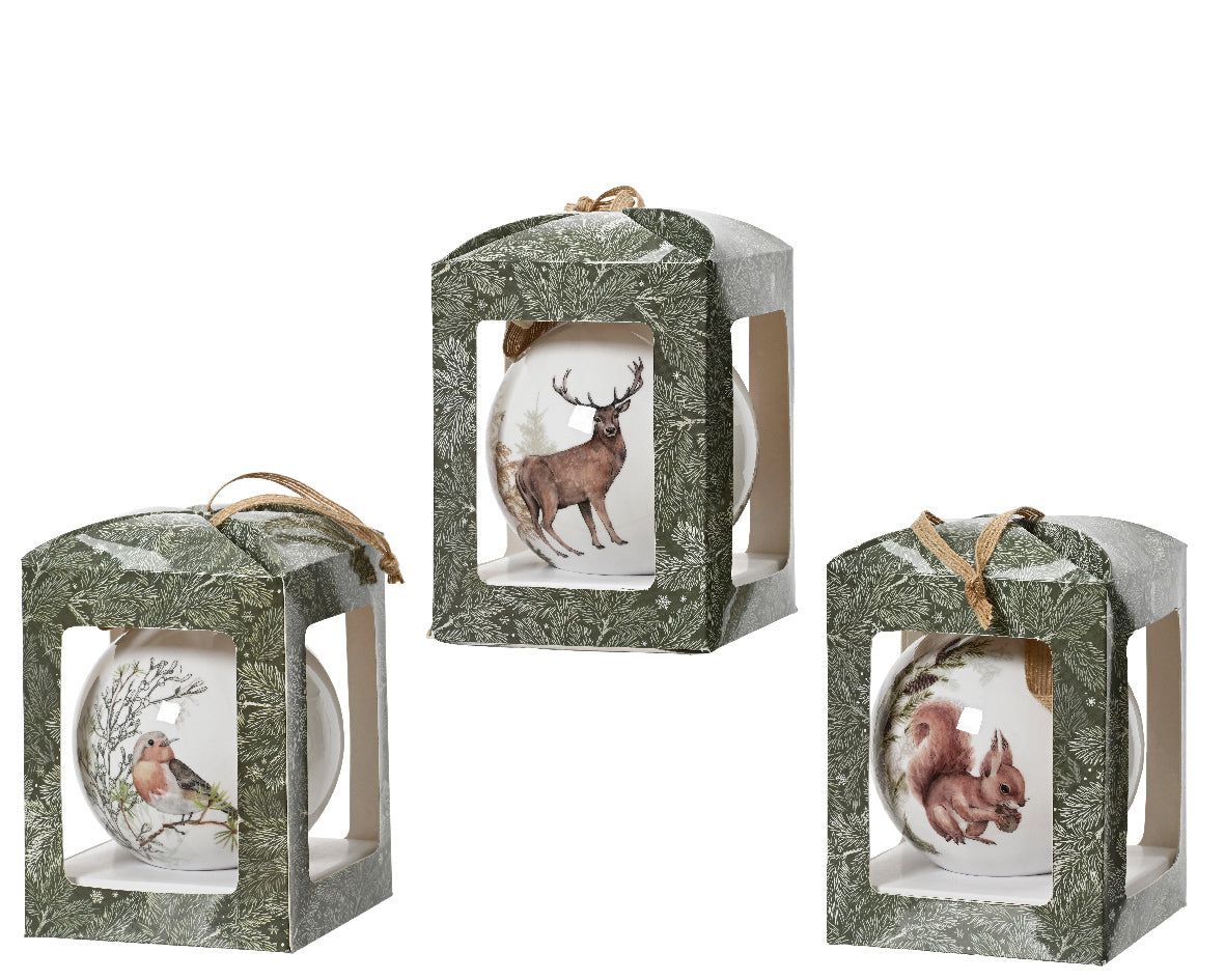 White Animal Design Bauble in GiftBox