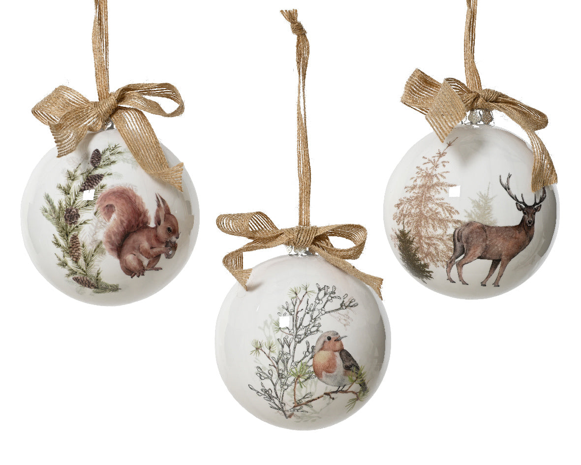 White Animal Design Bauble in GiftBox