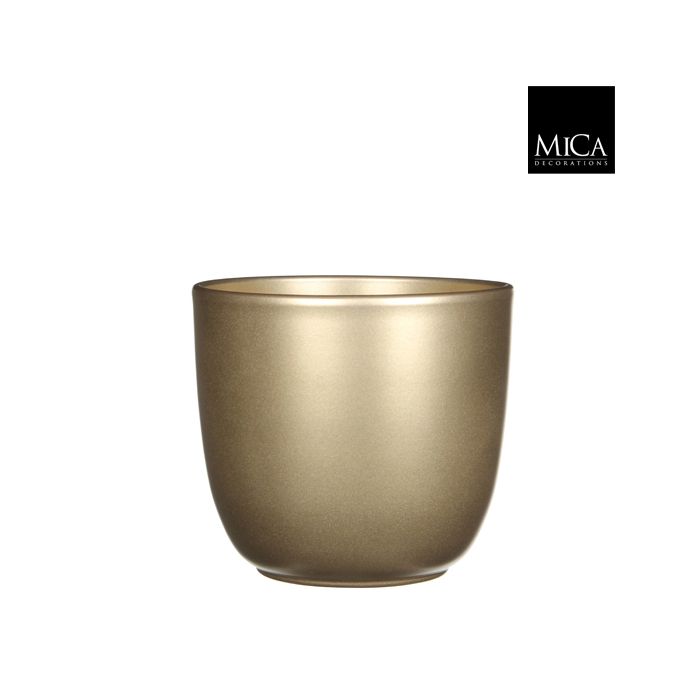 Tusca pot round gold - h14xd14,5cm