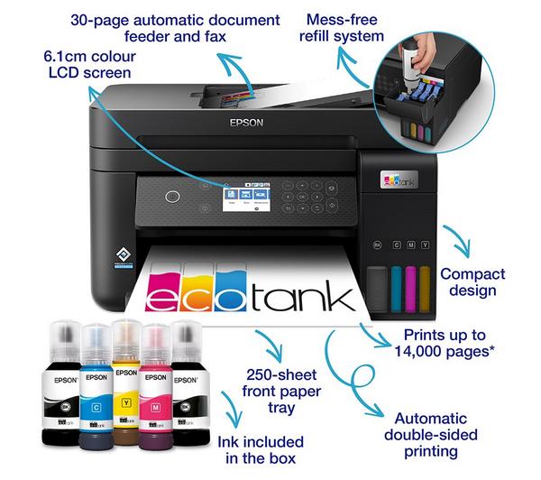 EPSON EcoTank ET-3850 All-in-One Wireless Inkjet Printer