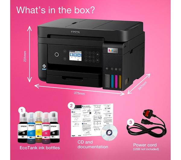 EPSON EcoTank ET-3850 All-in-One Wireless Inkjet Printer