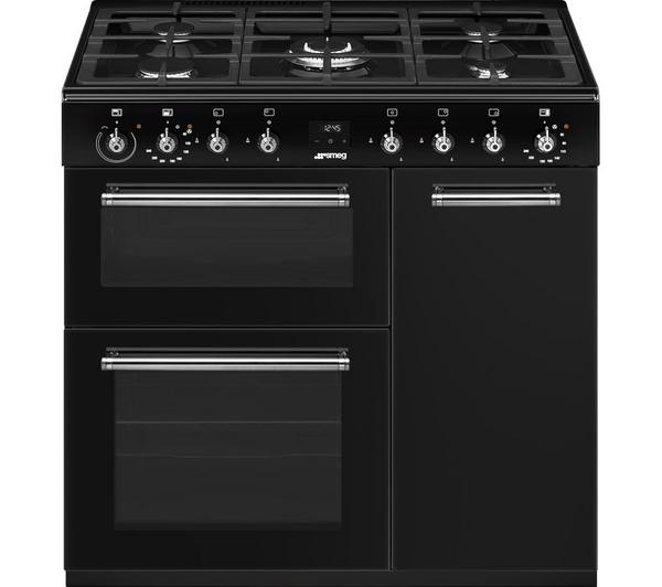 SMEG Concert CX93GMBL 90 cm Dual Fuel Range Cooker - Black - KeansClaremorris