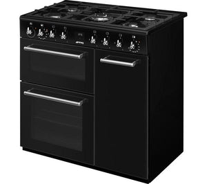 SMEG Concert CX93GMBL 90 cm Dual Fuel Range Cooker - Black - KeansClaremorris