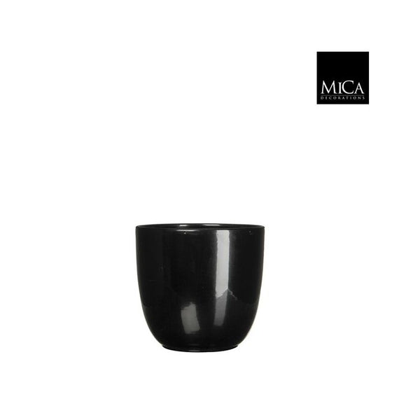 Tusca pot round black - h14xd14,5cm