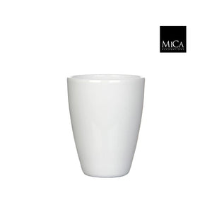 Tusca pot round white - h17xd13,5cm