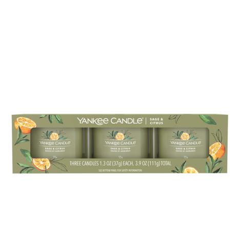 Yankee Candle 3 pack filled votive sage & citrus - KeansClaremorris