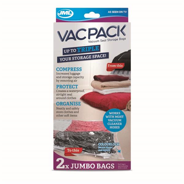 JML Jumbo Vac Pack Storage Bags 2 Pack | Vacuum Pack Bags