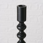 Load image into Gallery viewer, Black Aluminium Candle holder Round, H 22 cm
