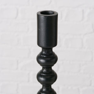 Black Aluminium Candle holder Round, H 22 cm