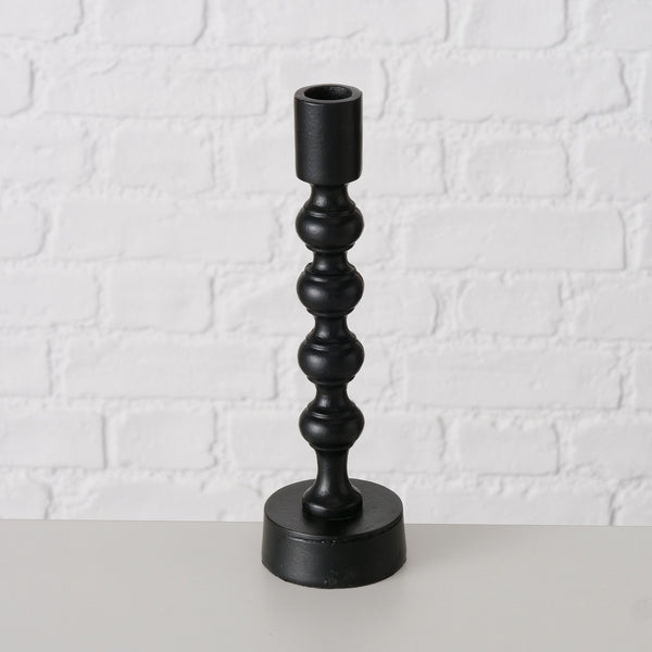 Black Aluminium Candle holder Round, H 22 cm