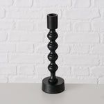 Load image into Gallery viewer, Black Aluminium Candle holder Round, H 22 cm
