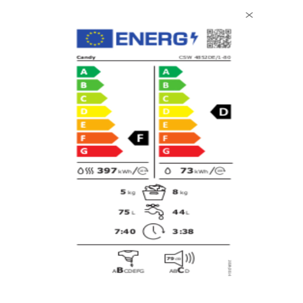 Candy 8kg / 5kg Washer Dryer White | CSW4852DE/1-80