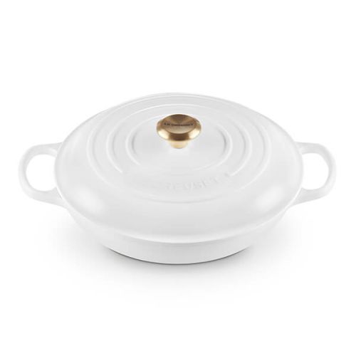 Le Creuset Signature Cast Iron Shallow Casserole 30cm White