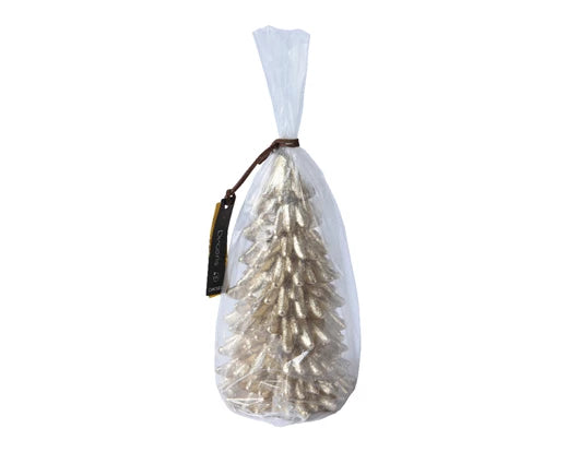 Candle Wax Tree Metallic Champagne L.10cm X W.10cm X H.17.5cm - KeansClaremorris