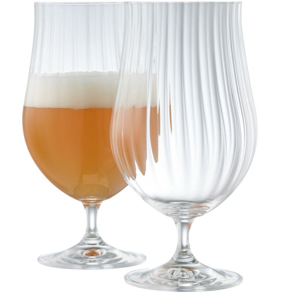 Galway Crystal Erne Beer / Cocktail Glasses Pair