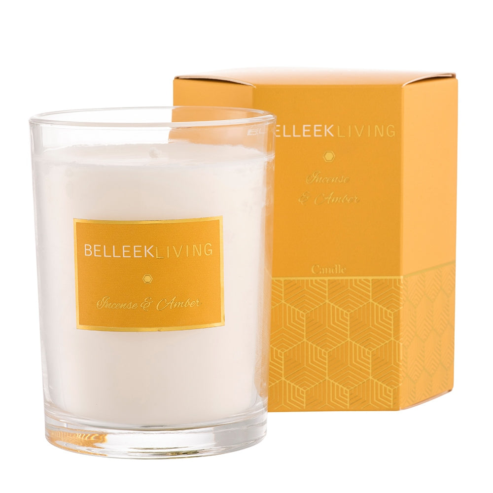 Belleek Home Fragrance Incense & Amber Candle