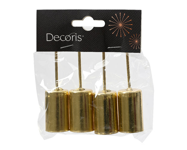 Candleholder on pin gold  Pack of 4