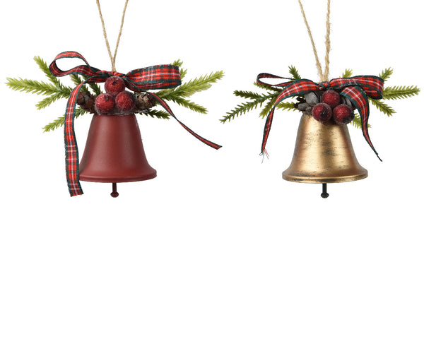 Bell Hanging Dec Red or Gold SOLD INDIVIDUALLY