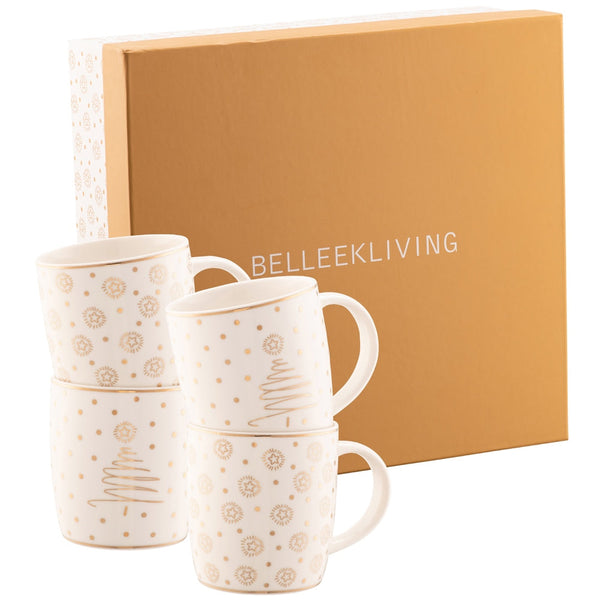 Belleek Living Merry &amp; Bright 4 Piece Mug Set