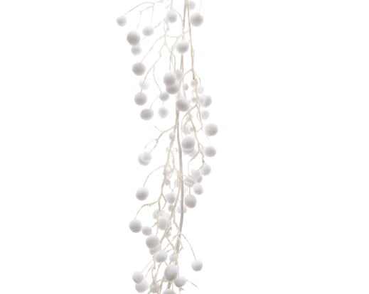 Garland Nylon, Pe Snowballs, Glitters White L.130cm X W.12cm X H.5cm - KeansClaremorris