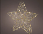 Load image into Gallery viewer, Micro Led Star Metal Steady Batt. Indoor Gold/Warm White L.5cm X W.30cm X H.29cmD.30cm - KeansClaremorris
