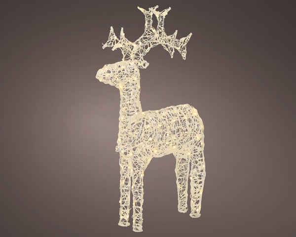 61cm Warm White Led Reindeer Soft Acrylic Reindeer Flashing Effect Outdoor Transparent/Warm White