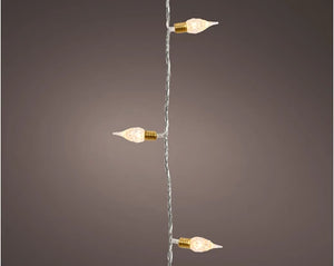 180 Warm White Vintage Lights  8 Function Twinkle Effect Indoor Transparent cable L.1790cm with timer - KeansClaremorris