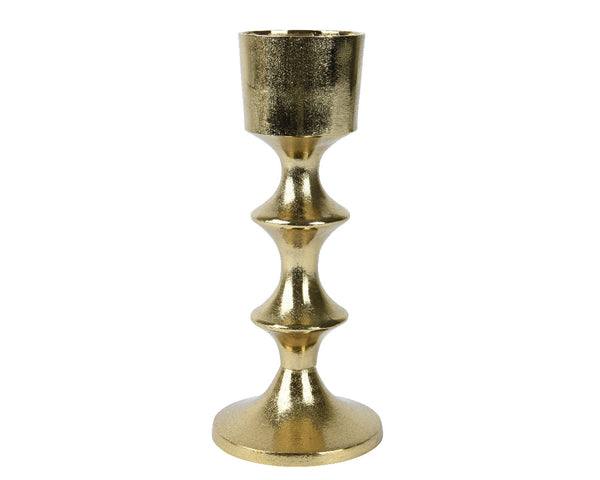 Candleholder alu gold d12.75cm x H.30.5cm