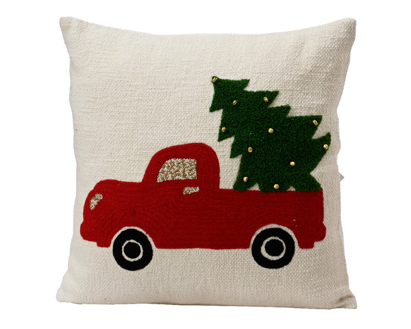 Christmas Cushion Truck With Tree  W.45cm X H.45cm