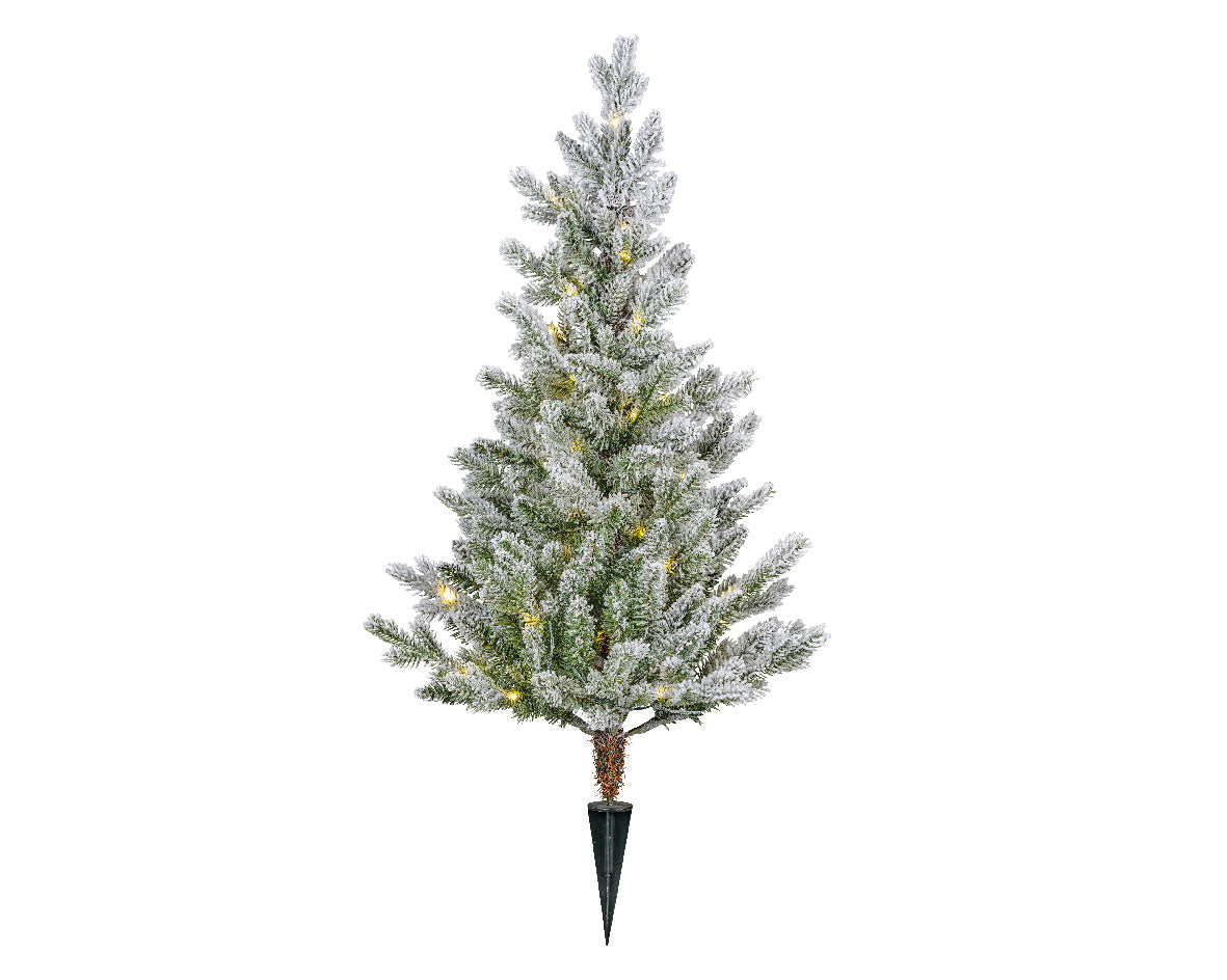 Allison pottable Christmas Tree  snowy W/Micro LED BO indoor n' outdoor H.90cm