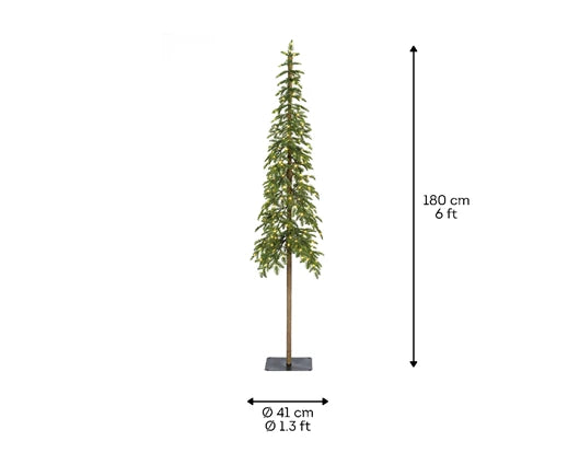 Alpine Fir Tree Gb Micro Led Indoor Green/Warm White H.180cmD.41cm - KeansClaremorris