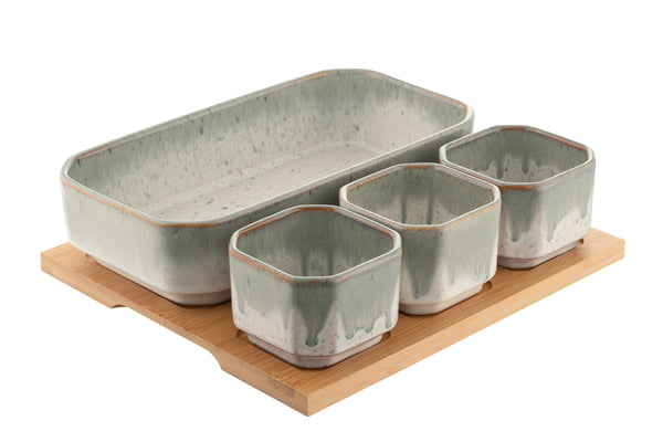 Belleek Living Tivoli Serving Set Bamboo Board