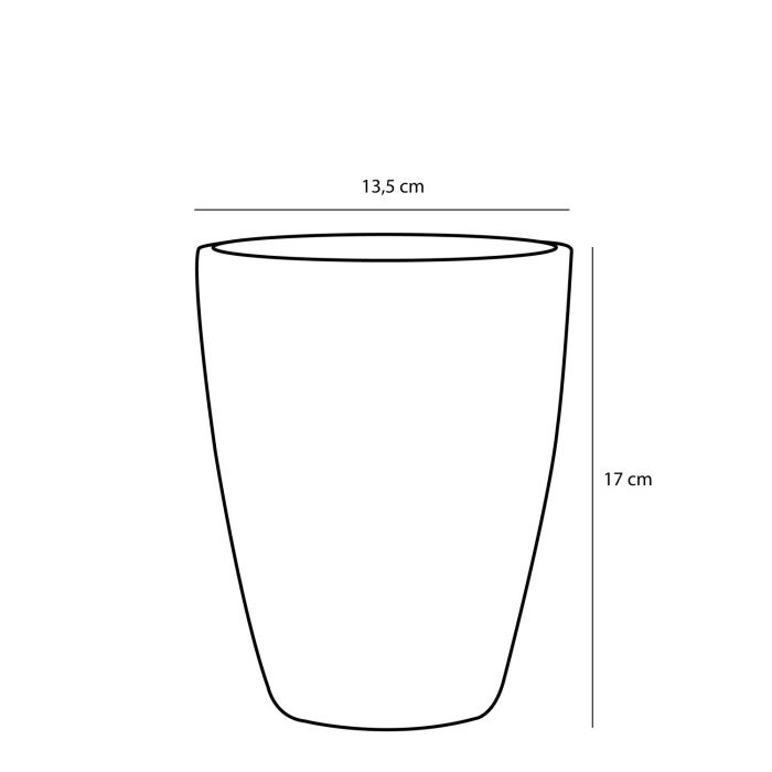 Tusca pot round white - h17xd13,5cm