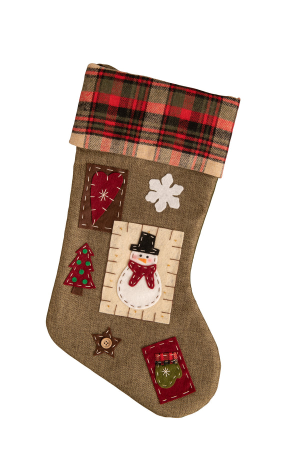 Belleek Living Natural Applique Christmas Stocking