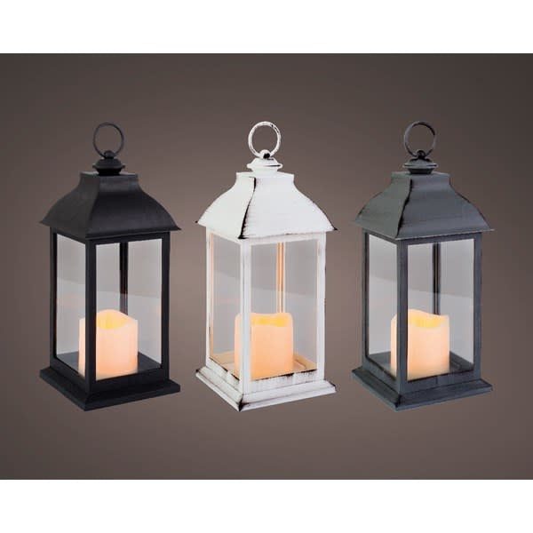 LED lantern plastic steady BO indoor 3 colors large - KeansClaremorris