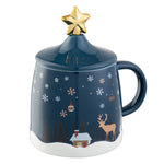 Load image into Gallery viewer, Belleek Winter Scene Lidded Mug With Spoon
