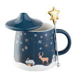 Load image into Gallery viewer, Belleek Winter Scene Lidded Mug With Spoon
