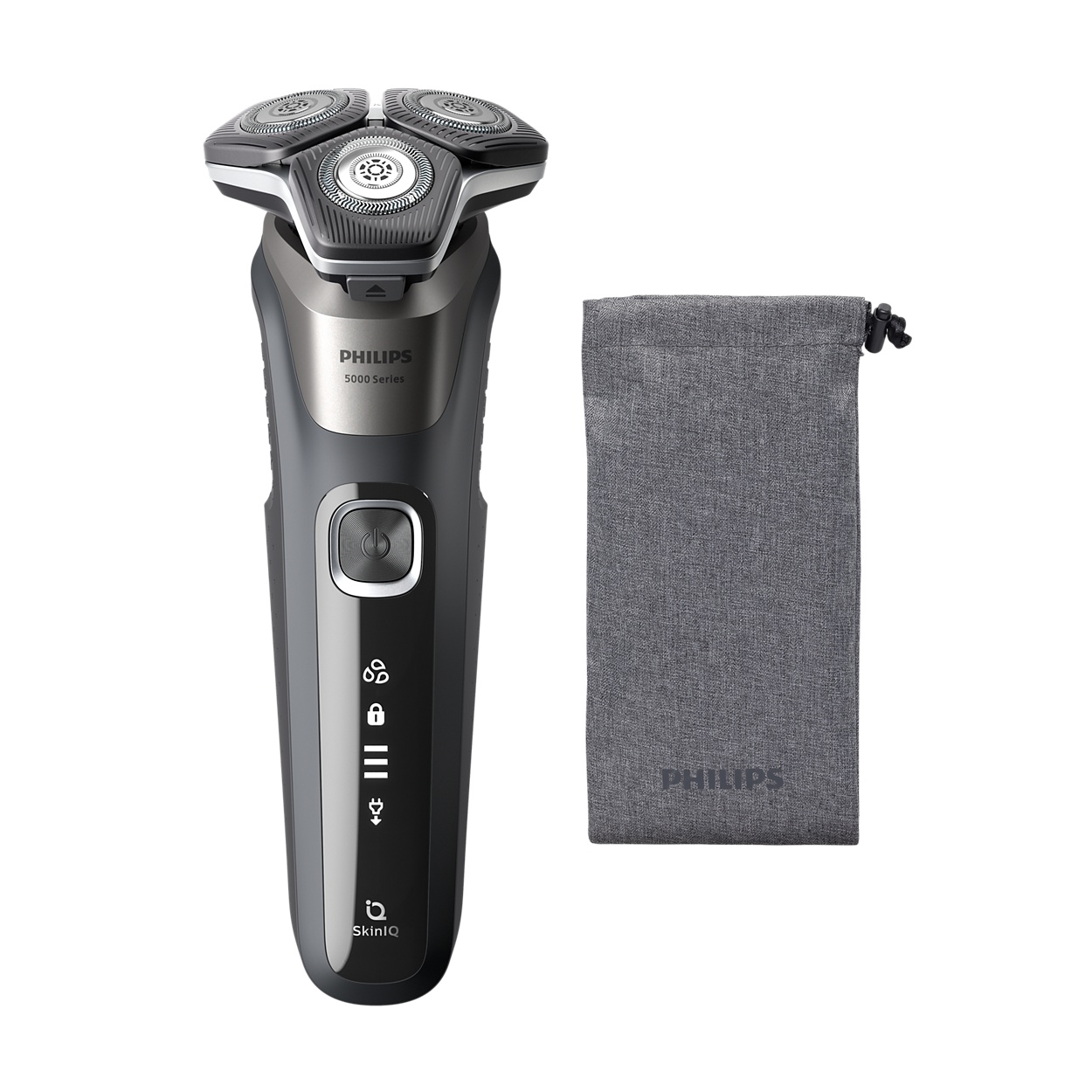 Philips Wet & Dry Electric Shaver Series 5000 with Pop-up Trimmer, Soft Case and Full LED Display – S5887/10