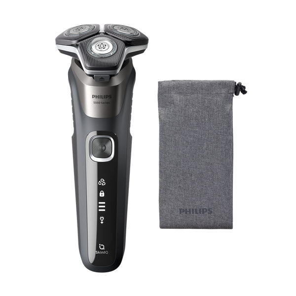 Philips Wet & Dry Electric Shaver Series 5000 with Pop-up Trimmer, Soft Case and Full LED Display – S5887/10