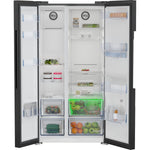 Load image into Gallery viewer, Beko American Style Fridge Freezer 179cm with Water Dispenser Black Steel Non Plumbed
