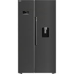 Load image into Gallery viewer, Beko American Style Fridge Freezer 179cm with Water Dispenser Black Steel Non Plumbed
