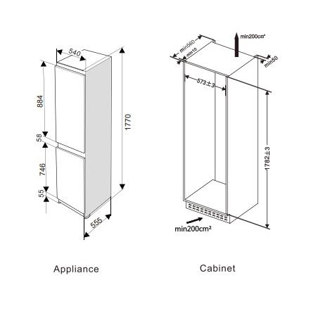 Ice King BI510W 60/40 Integrated Fridge Freezer