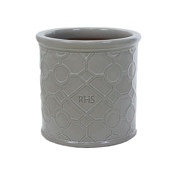 18cm RHS Lattice Grey Cylinder