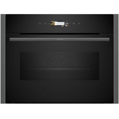 Neff N 70, Built-in compact oven with microwave function, 60 x 45 cm, Graphite-Grey