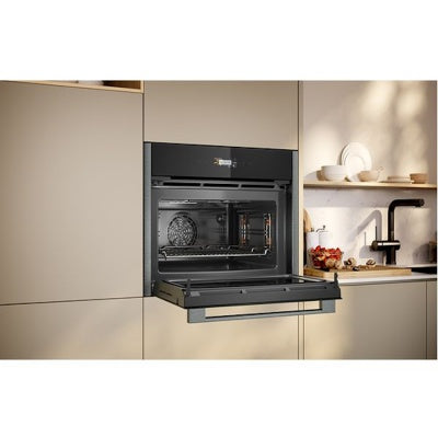 Neff N 70, Built-in compact oven with microwave function, 60 x 45 cm, Graphite-Grey