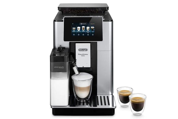 DeLonghi PrimaDonna Soul Automatic Bean to Cup Coffee Machine | ECAM610.55.SB | Silver Black