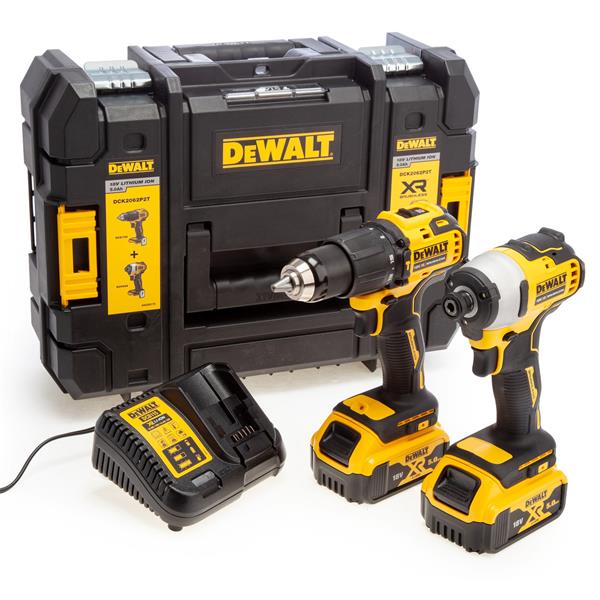 Dewalt DCK2062P2T 18V XR Combi Drill and Impact Driver Kit (2x5Ah)