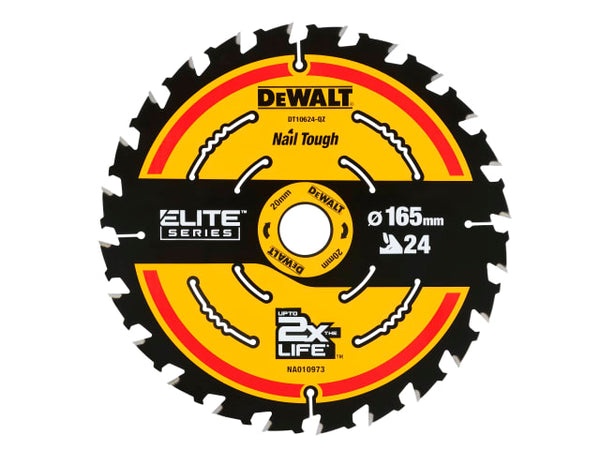 Dewalt DEWDT10624QZ ELITE™ Series Framing Circular Saw Blade 165 x 20mm x 24T