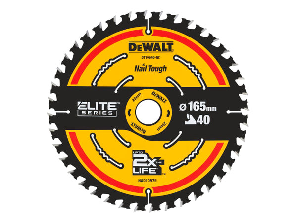 Dewalt ELITE™ Series Framing Circular Saw Blade 165 x 20mm x 40T DEWDT10640QZ